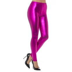 Best Rubies Netherland B.V. 80'er Metallic Disco Leggings Lyserøde