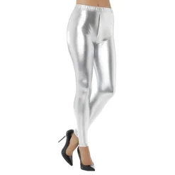 Best Rubies Netherland B.V. 80'er Metallic Disco Leggings Sølv