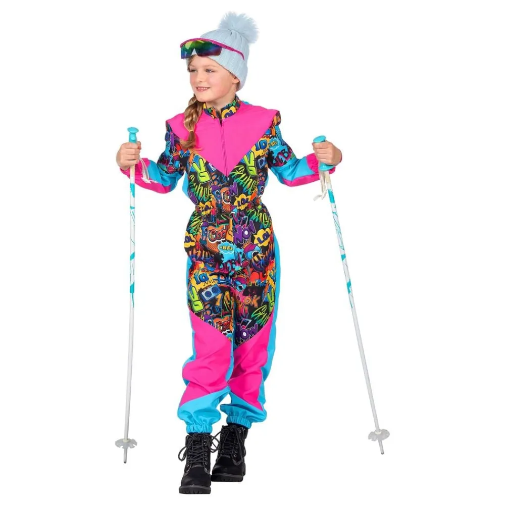 Outlet Wilbers Karnaval B.V. 80'er Skidragts Lyserød/Blå Børnekostume