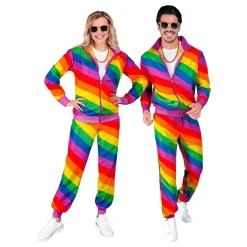 New Widmann S.r.l. 80'er Tracksuit Regnbuefarvet Kostume