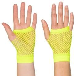 Best Boland Party Partners B.V. 80’er UV Fingerløse Korte Neongule Net-handsker