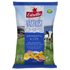 ERT Godis AB Estrella Vestkystchips Sourcream & Onion - Snacks