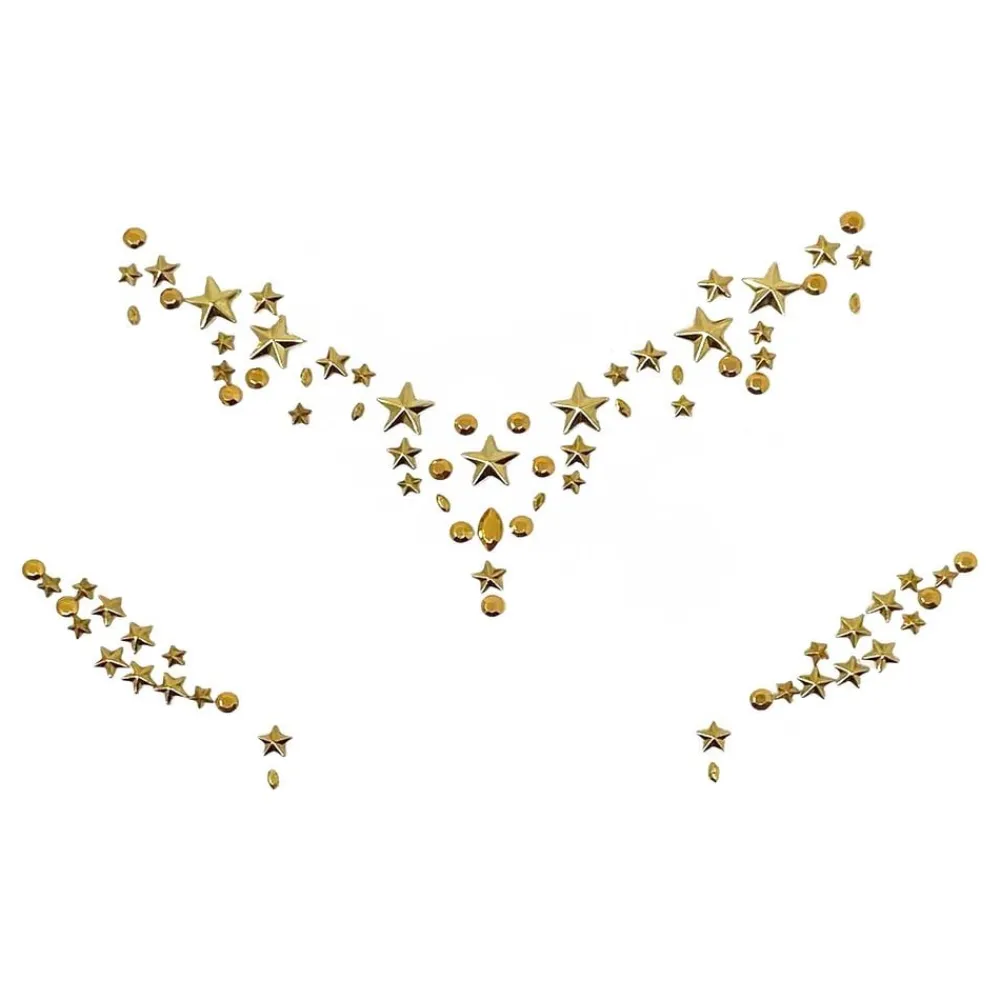 Leg Avenue Europe Face Jewels med Guldstjerner - Tøj|Accessories
