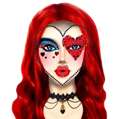 Leg Avenue Europe Face Jewels Queen of Hearts Deluxe - Tilbehør|Accessories