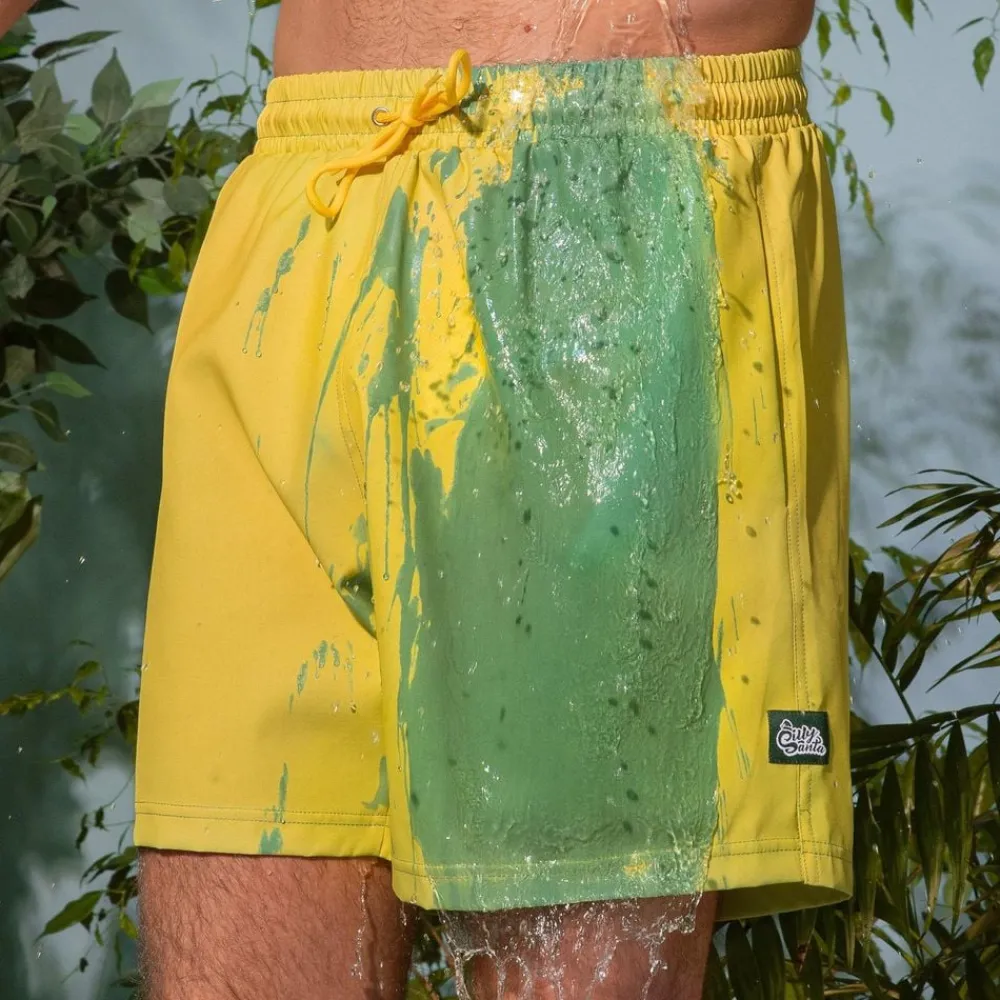 Sale SillySanta A/S Farveskiftende Badeshorts Grøn/Gul