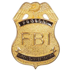 Wilbers Karnaval B.V. FBI-Skilt Guldfarvet