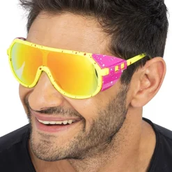 CHAKS Festivalbriller Retro Rave Gul/Lyserød - Tøj|Accessories