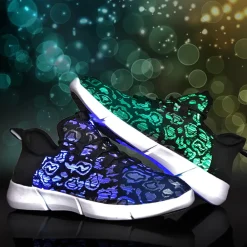 Partyking AB Fiberoptiske LED Sko Sorte - Maskeradskor|Masker