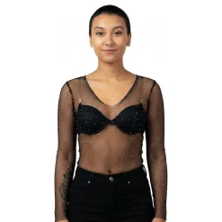 Fiestas Guirca, S.L Fishnet Body Langærmet med Strass - Tilbehør