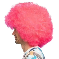 Boland Party Partners B.V. Fluffy Neonlyserød Paryk - Oppyntning|Parykker