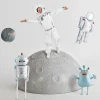PartyDeco sp. z o.o. Folieballon Astronaut med Streamers - Balloner