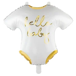 Sale PartyDeco sp. z o.o. Folieballon Baby Sparkedragt Hvid/Guld