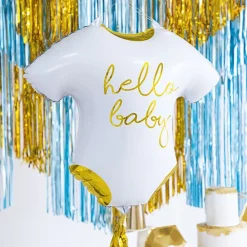 Sale PartyDeco sp. z o.o. Folieballon Baby Sparkedragt Hvid/Guld