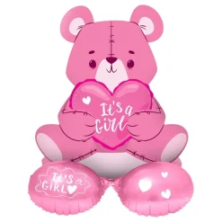 Online Folat B.V. Folieballon Bjørn It's a Girl Lyserød