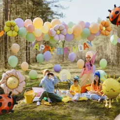 Outlet PartyDeco sp. z o.o. Folieballon Blomst med Ben Beige