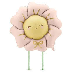 Discount PartyDeco sp. z o.o. Folieballon Blomst med Ben Lyserød