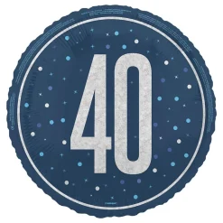 Online Unique UK Inc t/as Unique Party Folieballon 40 Blå/Sølv