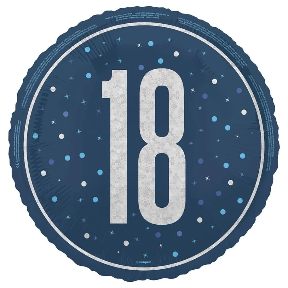 Sale Unique UK Inc t/as Unique Party Folieballon 18 Blå/Sølv