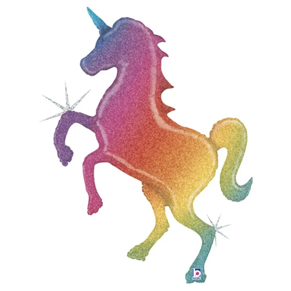 Ballongkungen AB Folieballon Glitter Rainbow Unicorn - Oppyntning|Balloner