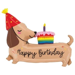 Ballongkungen AB Folieballon Gravhund Happy Birthday - Balloner