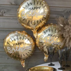 New Santex Folieballon Happy Birthday Guld