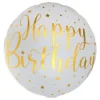 Hot Santex Folieballon Happy Birthday Hvid/Guld