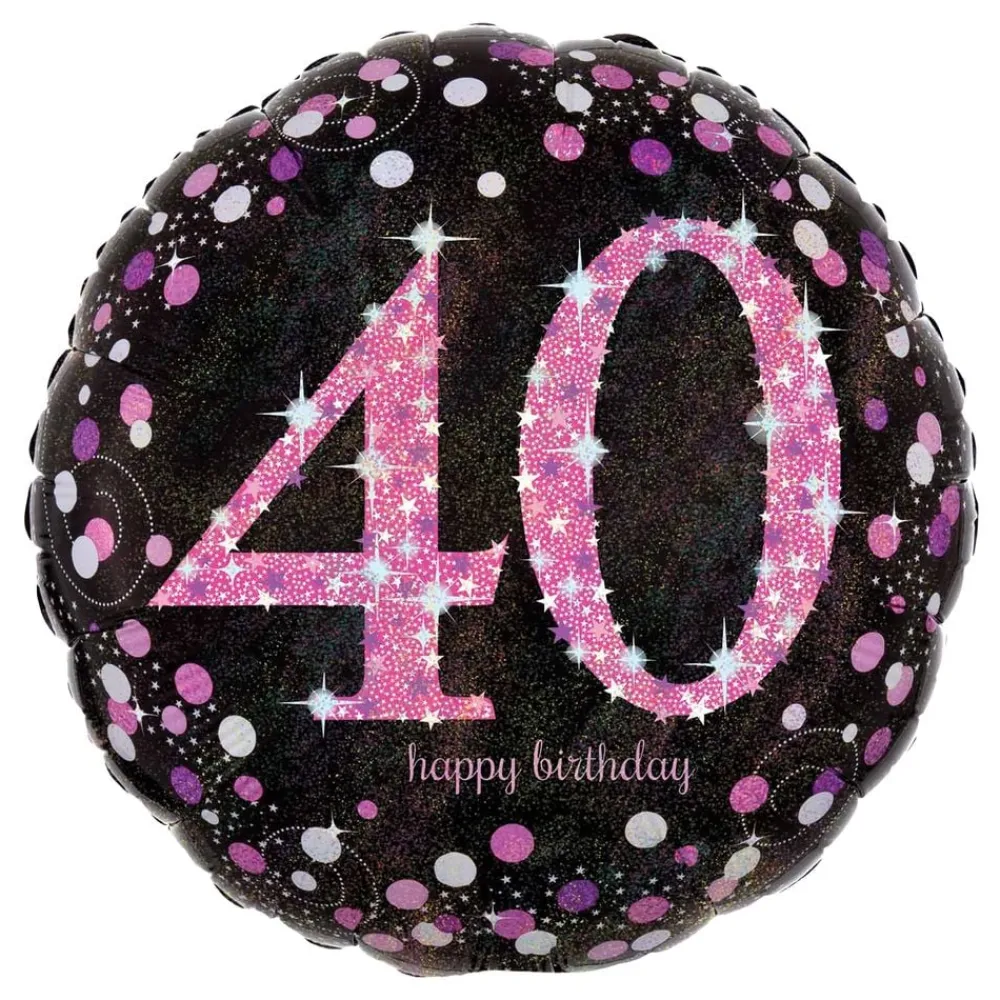 Reithmüller Europe GmbH Folieballon 40 Happy Birthday Lyserød Sparkling - Balloner