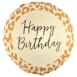 PartyDeco sp. z o.o. Folieballon Happy Birthday Leopardmønster - Balloner