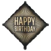 Online PartyDeco sp. z o.o. Folieballon Happy Birthday Sort/Guld