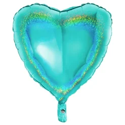 Ballongkungen AB Folieballon Hjerte Glitter Turkis - Oppyntning|Balloner
