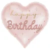 Discount Ballongkungen AB Folieballon Hjerte Happy Birthday Lyserød Pastel