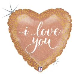 Best Ballongkungen AB Folieballon Hjerte I Love You Roséguld