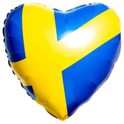Ballongkungen AB Folieballon Hjerte med Det Svenske Flag - Hobby & Fritid|Balloner