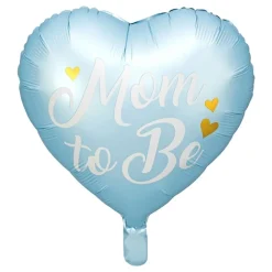 PartyDeco sp. z o.o. Folieballon Hjerte Mom to Be Blå
