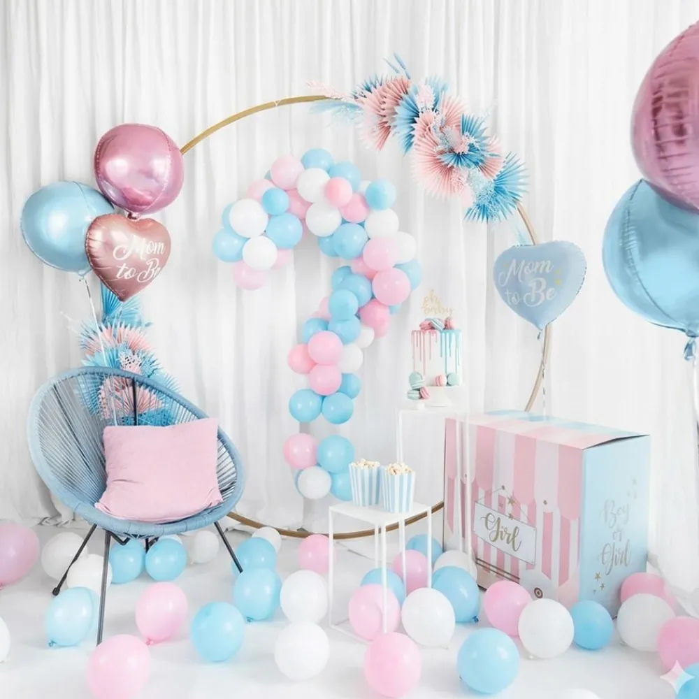 PartyDeco sp. z o.o. Folieballon Hjerte Mom to Be Blå