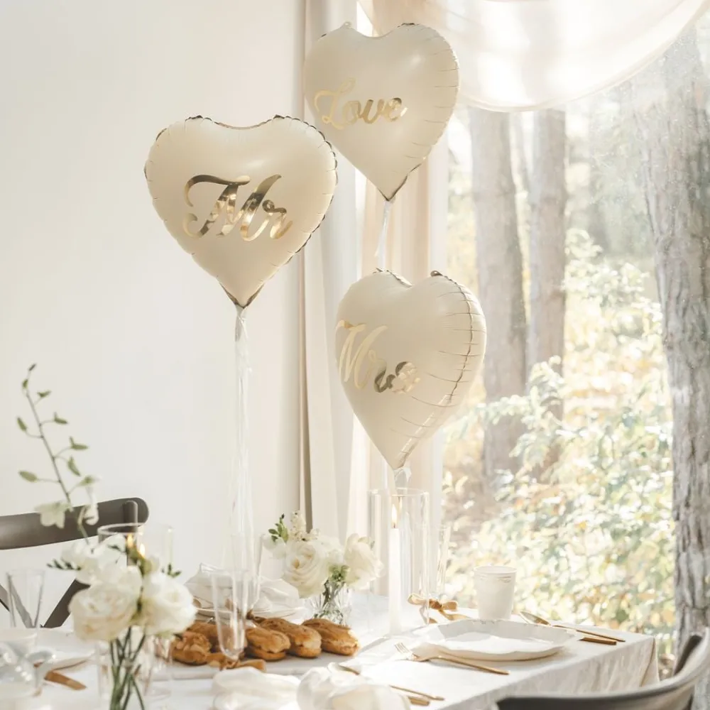 PartyDeco sp. z o.o. Folieballon Hjerte Mr & Mrs - Balloner