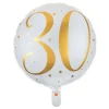 Santex Folieballon 30 Hvid/Guld - Balloner