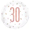Online Unique UK Inc t/as Unique Party Folieballon 30 Hvid/Rosaguld Prikket