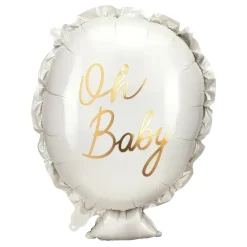 PartyDeco sp. z o.o. Folieballon Oh Baby Hvid - Balloner
