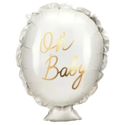 PartyDeco sp. z o.o. Folieballon Oh Baby Hvid - Balloner