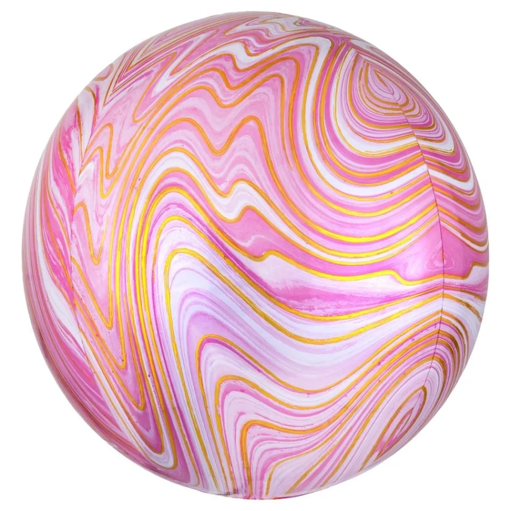 Reithmüller Europe GmbH Folieballon Orbz Marmor Lyserød - Balloner