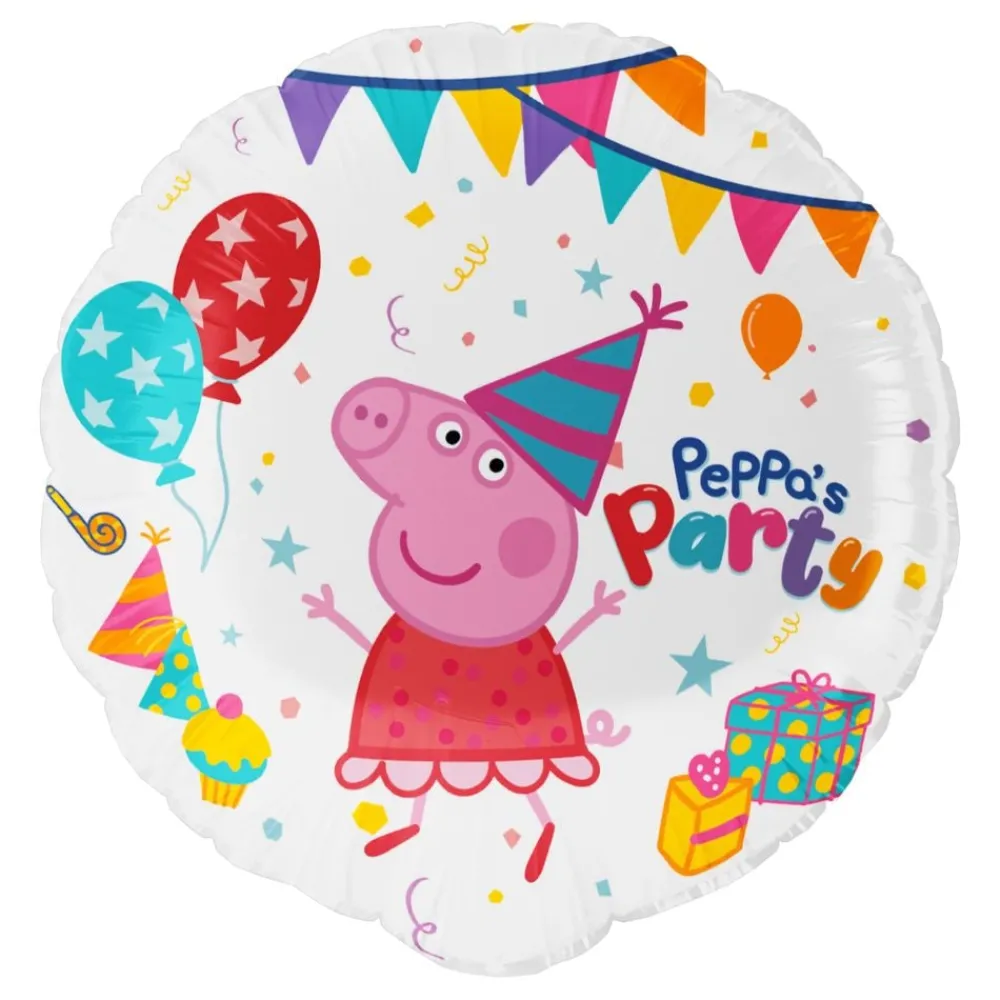 Santex Folieballon Rund Gurli Gris™ Peppa’s Party - Balloner