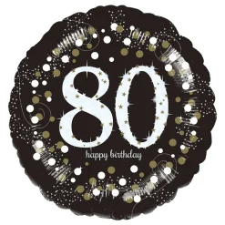 Reithmüller Europe GmbH Folieballon Rund Sparkling Birthday 80 - Oppyntning|Balloner