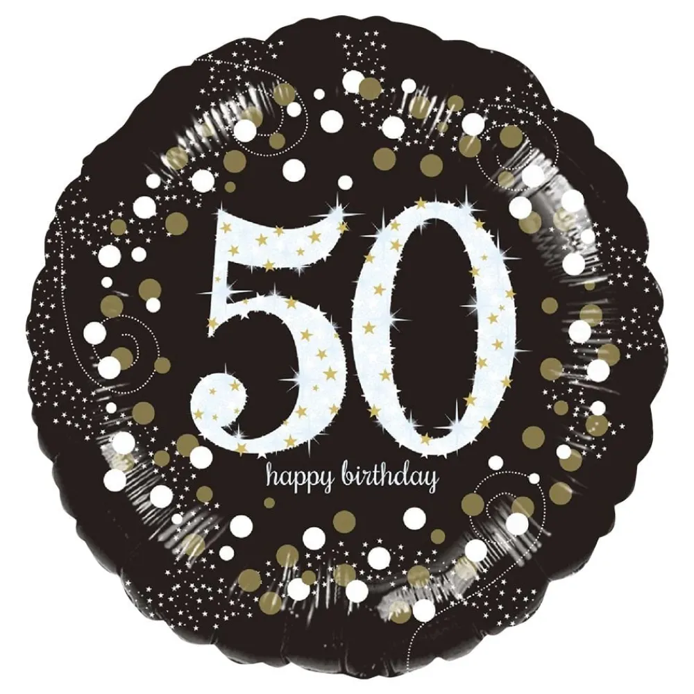 Reithmüller Europe GmbH Folieballon Rund Sparkling Birthday 50 - Oppyntning|Balloner