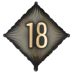 PartyDeco sp. z o.o. Folieballon 18 Sort/Guld - Balloner