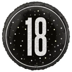 Unique UK Inc t/as Unique Party Folieballon 18 Sort/Sølv - Balloner