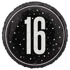 Unique UK Inc t/as Unique Party Folieballon 16 Sort/Sølv