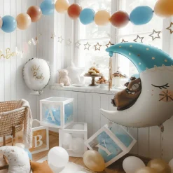 PartyDeco sp. z o.o. Folieballon Teddybjørn på Måne Blå - Balloner