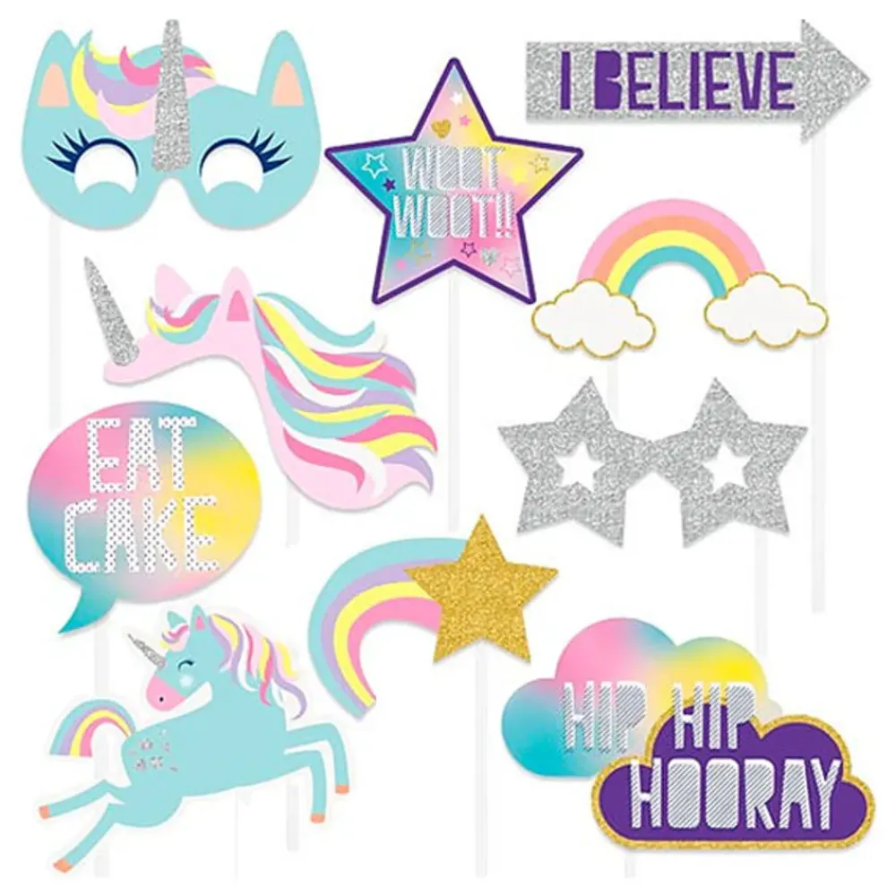 Unique UK Inc t/as Unique Party Fotoprop Happy Birthday Unicorn - Tilbehør|Oppyntning