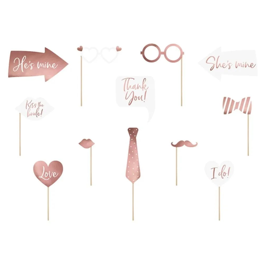 PartyDeco sp. z o.o. Fotoprops Bryllup Rosaguld - Tilbehør|Oppyntning